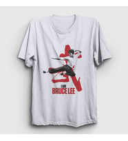 Presmono Unisex Beyaz i am Bruce Lee T-Shirt 256780tt