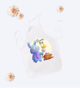 BK Gift Kişiye Özel Paskalya Bayramı Beyaz Çocuk Mutfak Önlüğü-11
