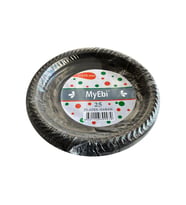 My-Ebi Kullan At Renkli Siyah Parti Davet Plastik Tabak - 17 Cm. - 25 Adetlik Paket