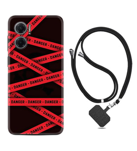 Xiaomi Redmi Note 11E Kılıf Resimli Boyun Askılı İpli Desenli Silikon Danger 1372