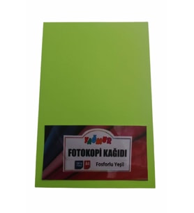 A4 Renkli Fotokopi Kağıdı Fosforlu Yeşil 100 Lü Paket