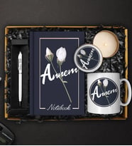 Anneler Gününe Özel Tasarım Defter & Kupa & Kokulu Mum & Touch Pen Kalem Hediye Seti
