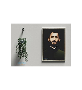 Postera Qazi Muhammed - Qazi Muhammet Çerçeveli Posteri 2 (32X47 cm ÇERÇEVELİ) (Siyah-Gri)