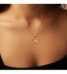 Ouroboros Yılan 14 Ayar Altın Kolye