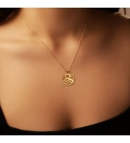 Ouroboros Yılan 14 Ayar Altın Kolye