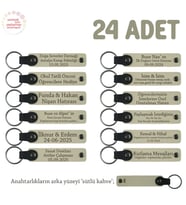 Sütlü Kahve, Geleneksel Etkinlikler İçin Özel Üretim, 24' lü Set, Hediyelik Hatıra Anahtarlık