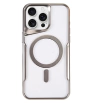 Newface Apple iPhone 16 Pro Kılıf Boyi Magsafe Silikon Kapak - Gümüş