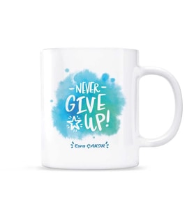 Kişiye Özel İsimli Kupa Bardak - Never Give Up