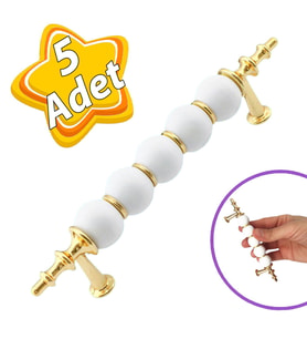 5 Adet İnci Kulp 96 mm Altın Gold Mutfak Kulpu Çekmece Dolap Kapak Kulbu Metal Mobilya Dolabı Kulpları
