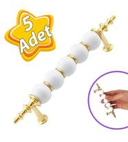 5 Adet İnci Kulp 96 mm Altın Gold Mutfak Kulpu Çekmece Dolap Kapak Kulbu Metal Mobilya Dolabı Kulpları
