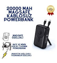 20000 mAh MagSafe Kablosuz Powerbank Manyetik Hızlı Şarj Taşınabilir Şarj Cihazı