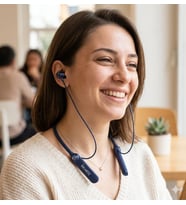 Taç Bluetooth Kulaklık Yüksek ŞarjI ile 150 Saat Bekleme Süresi 10 Metre Çekiş Menzilİ Dışarıdan Gelen Sesleri Filtreleyen Kulak İçi Tasarım aktif ENC görüşme memnuniyet garantili 097 (DERİN MAVİ)