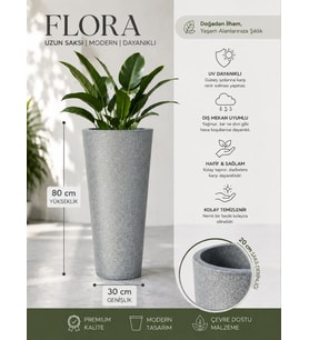 FLORA - BETON GÖRÜNÜML DEKORATİF SAKSI