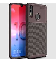 Huawei P smart 2019 Kılıf Esnek Soft Karbon Tasarım Legion Serisi (Kahverengi)
