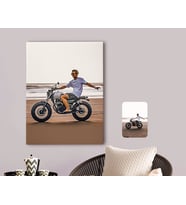 BK Gift Kişiye Özel Tam Boy Motosikletli Adam Karikatürlü Kanvas Tablo 70x100cm-1