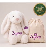 Hellobox Kişiselleştirilebilir Kese Hediyeli Peluş Tavşan