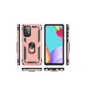 Samsung Galaxy A52 Kılıf Sofya Yüzüklü Silikon Kapak - Rose
