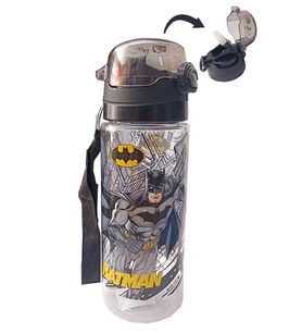 Erkek Çocuk Matara 500 ml 1 Adet Batman Plastik Lisanslı Okul Matarası Süper Kahraman Pipetli Suluk