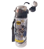 Erkek Çocuk Matara 500 ml 1 Adet Batman Plastik Lisanslı Okul Matarası Süper Kahraman Pipetli Suluk
