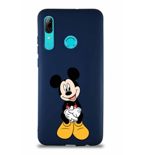 Huawei P Smart 2019 Soft Premier Kapak Mickey Mouse-A Tasarımlı Silikon Kılıf - Lacivert (Şeffaf)