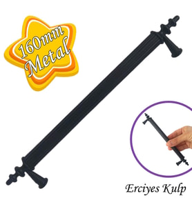 Erciyes kulp Siyah 160 mm Kulp Mobilya Mutfak Dolabı Çekmece Dolap Kapak Kulpu Kulbu Metal Kulpları
