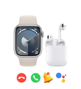 Iphone X Uyumlu Watch 9 Series T900 Pro Max Akıllı Saat + Inpods i12 Bluetooth Kulaklık (Gri)