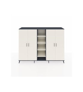 Hyperion Dolap 12 Raflı 4 Kapaklı 220x44x163 Antrasit-Aytaşı