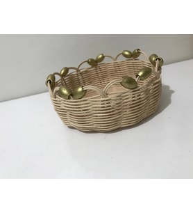 boncuklu rattan küçük sepet