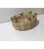 boncuklu rattan küçük sepet
