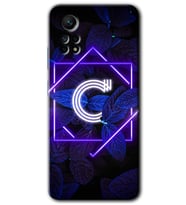 Redmi Note 12 Pro 4G Kılıf HD Desen Baskılı Kılıf - Dark Neon Yaprak C Harfi