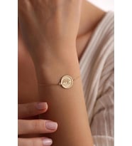 Kişiye Özel 925 Ayar Gümüş Zarif Gökkuşağı Model Bileklik (Gold)