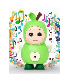 Işıklı ve Müzikli Danseden Elma Oyuncak – 17 cm, Minikler İçin Eğlencenin Adı! (Yeşil)