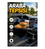 360° Ayarlanabilir Araç İçi Bardaklık Tepsisi Telefon Standlı Geniş Yüzeyli Pratik Kullanım