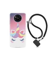Xiaomi Poco X3 Kılıf Silikon Ipli Boyun Askılı Desenli Sweety Unicorn 1737