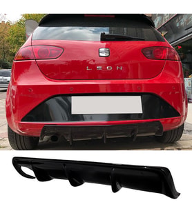 Seat Leon Mk2.5 Difüzör Parlak Siyah Plastik 2009 2010 2011 2012 Arka-difizör-bodykit-ek-karlık