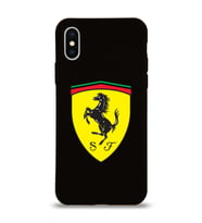 Apple iPhone XS Uyumlu Lansman Kılıf Ferrari Tasarımlı Altı Kapalı İçi Kadife Kaplı  Kapak (Şeffaf)