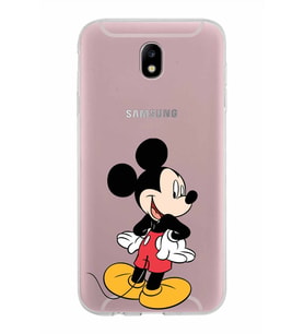 Samsung Galaxy J7 Pro Kapak Mickey Mouse Tasarımlı Şeffaf Silikon Kılıf