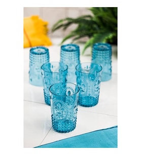 Akrilik Aquamarin 6lı Kısa Bardak & Su Meşrubat Kahve Yanı Bardağı 400 ml ( Cam Değildir )