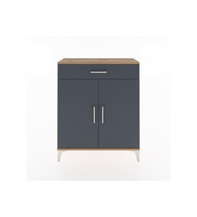 Arges Şifonyer Tek Raflı Tek Çekmeceli 2 Kapaklı 88x30x106 Çam-Antrasit