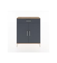 Arges Şifonyer Tek Raflı Tek Çekmeceli 2 Kapaklı 88x30x106 Çam-Antrasit