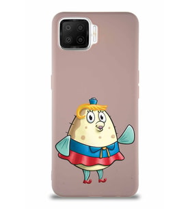Oppo A73 Soft Premier Kapak Bayan Puff Tasarımlı Silikon Kılıf - Pudra (Şeffaf)
