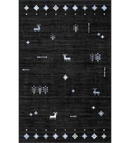 Eliana Home Baskılı, Yıkanabilir Kaymaz Taban Salon Halısı LNA0098-SD1057 100x150 cm (Siyah)