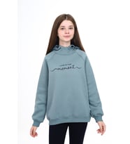 Toontoy Kız Çocuk Baskılı Sweatshirt (Açık Mavi)