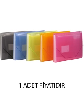 KRAF F4302 LASTİKLİ KÖRÜKLÜ DOSYA A4 13 CEP PEMBE