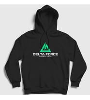 Presmono Unisex Beyaz Logo Oyun Delta Force Hawk Ops Kapüşonlu Sweatshirt 476499tt (Siyah)
