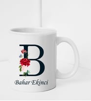 Kişiye Özel Baş Harf Ve İsim Soyisim Tasarımlı Beyaz Kupaa