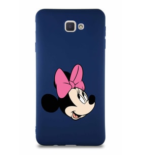 Samsung Galaxy J7 Prime Soft Premier Kapak Minnie Mouse-A Tasarımlı Silikon Kılıf - Lacivert (Şeffaf)