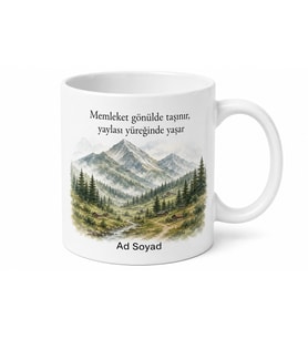 Kişiye Özel Memleket Yaylası Temalı Kupa Bardak İsimli Hediye