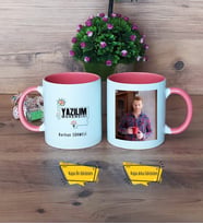 Yazılım Mühendisi Kupa Bardak Pembe Fotoğraflı Mühendisler Günü Hediyesi