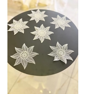 6'lı Dantel Kahve Sunumluğu 15x15 cm Asorti Desenli Fincan Altlığı Şık Sunum Seti